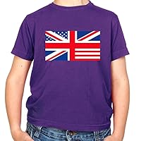 Union Jack US Flag - Childrens/Kids Crewneck T-Shirt
