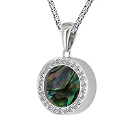 Quiges Silver Stainless Steel 12mm Mini Coin Pendant Zirconia Holder and Multi Coloured Coin with Box Chain Necklace 42 + 4cm Extender