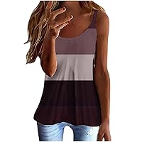 Tank Top for Women Dressy Spaghetti Strap Camisole Summer Sleeveless Pullover Vest Flowy Printed Tunic Shirts