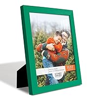 Renditions Gallery 8x10 inch Picture Frame Modern Style Wood Pattern and High Definition Glass Ready for Wall and Tabletop Photo Display, Green Frame