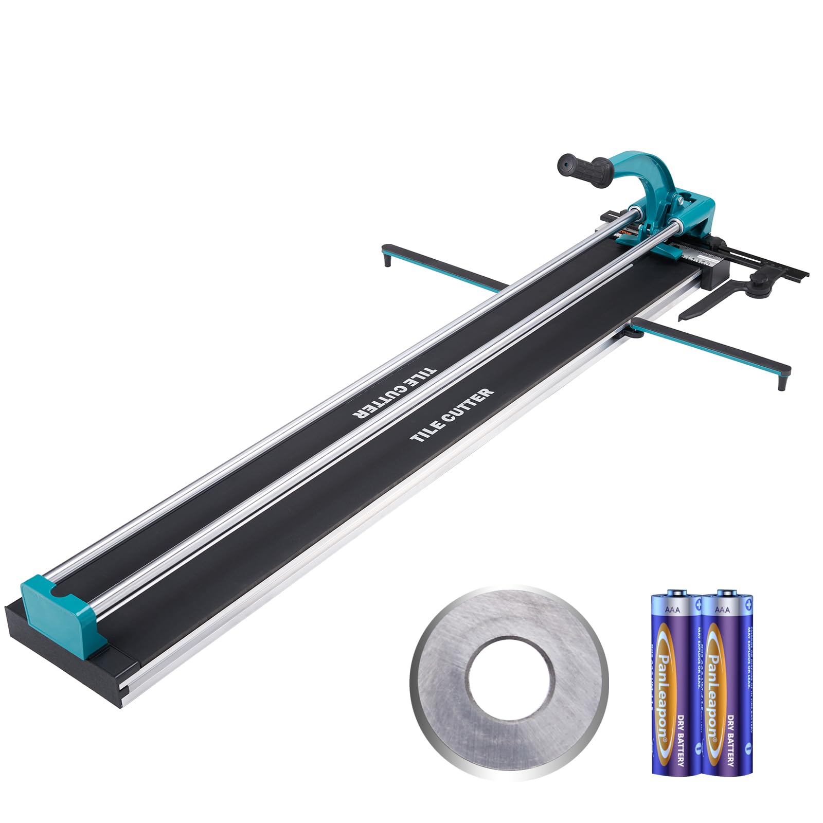 VEVOR Manual Tile Cutter, 48 inch, Porcelain Ceramic Tile Cutter with Tungsten Carbide Cutting Wheel, Infrared Positioning, Anti-Skid Feet, Double Rails for professional installers or beginners