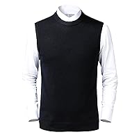 Men's Sleeveless Sweater Vest Classic V-Neck Knitwear Wool Blend Knitted Pullover Plain Autumn Winter Warm Tank Top