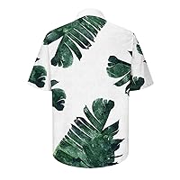 Funny 4th of July Shirts for Men Short Sleeve Plant American Flag Shirts Printed Hawaiian Tops