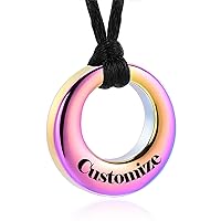 Customize Cremation Jewelry - Circle of Life Eternity Memorial Pendant Ash Jewelry For Man/Woman