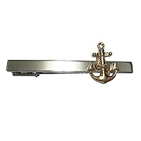 Gold Toned Detailed Nautical Anchor Tie Clip