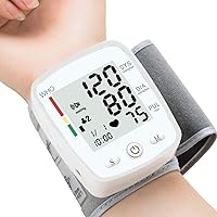 Wrist Blood Pressure Monitor Digital BP Monitor Rechargeable BP Machine with 2x99 Readings Memory Large LCD Display Voice Broadcast Portable Carrying Case