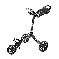 Nitron 3 Wheel Golf Push Cart, Easy 1 Step Open and Fold, Scorecard Console, Beverage Holder, Mobile Device Holder, Handle Mounted Parking Brake