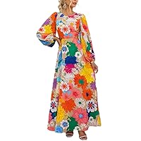 Women's Summer Bohemian Floral Casual Dress 2024 One Shoulder Sleeveless/Long Sleeve Party Dresses
