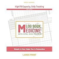 Medicine Log Book with Vital Sign Tracker: 1-Year Log Book, High Pill Capacity, Daily Tracking