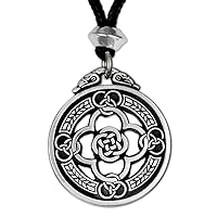 Pewter Celtic Knot Warrior Shield Pendant Necklace