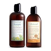 Just Nutritive Gray Hair Clarifying Duo | Shampoo 16oz & Vinergar Rinse Cleanser 8oz | Remove Yellowing or Brassy Tones with No Sulfates | Natural Ingredients | Gray Hair Enhancers | Scalp Treatment