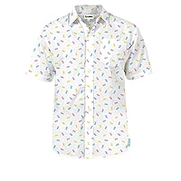 Tipsy Elves Easter Shirts for Men Peeps® Officially Licensed Men’s Short Sleeve Button Down Pastel Vacation Hawaiian Shirt