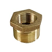 CSCV0343 3/4'' Male x 1/2'' Female NPT No Lead Bushing, Fitting with Hexagonal Head, Brass Construction, Higher Corrosion Resistance Economical & Easy to Install, 19