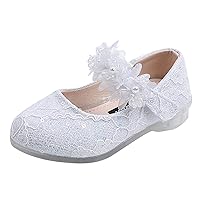 Girls Princess Shoes Rhinestone Flower Sandals Dancing Shoes Pearl Crystal Shoes Summer Closed Toe Dress Shoes