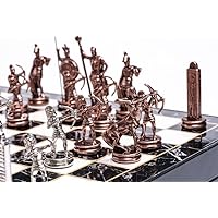 Personalized Chess Set for Adults X Large Greek Mythology Chess Pieces Hand Carved Weighted Chessmen Wooden Chess Board with Storage, Gift Idea for Dad, Husband