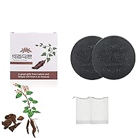 Black & Thick Hair Fallopia Multiflora Shampoo Bar, He Shou Wu Shampoo Soap,Black Shampoo Bar,Deeply Cleanses The Hair and Scalp and Promotes Hair Growth (2 PCS)