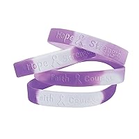 12 Purple Ribbon Camouflage Silicone Bracelets - Support pancreatic cancer, Alzheimer's, lupus, animal abuse, Crohn's disease