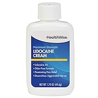 HealthWise Maximum Strength Lidocaine Cream | Numbs Away Pain | Long-Lasting Relief | Non-Greasy | 1.75 Oz