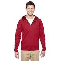 Adult 6 oz. DRI-POWER® SPORT Full-Zip Hooded Sweatshirt 3XL TRUE RED