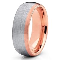 Rose Gold Tungsten Wedding Band,18k Rose Gold Ring,Tungsten Wedding Band,Anniversary Ring,Tungsten Carbide Ring,Comfort Fit