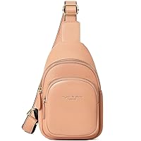 Aomiduo Small Sling Backpack Leather Crossbody Bag Purse Shoulder Bags for Women, B-pink, Sling Backpacks