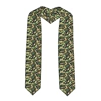 Green Military Camo Print Class Of 2024 Graduation Stole Sash,Unisex 72inch Long Shawl For Academic Commencements