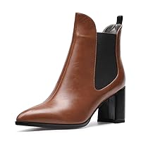 Castamere Womens Block Heel Ankle Boots Chelsea Booties Mid-Heel 7.5cm