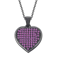 1.20 Ctw Pave Set CZ Diamonds Heart Pendant Necklace With 18