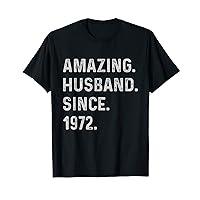 Mens 51st Wedding Anniversary 51 Year Amazing Husband Since 1972 T-Shirt