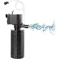 Aquarium Internal Filter for 10-50 Gallon Tanks, 13W Power Biochemical Sponge Fish Turtle Tank Filter with Aeration System, Silent Submersible Filters, 212 GPH
