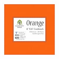 Orange Cardstock - 6 x 6 inch - 65Lb Cover - 100 Sheets - Clear Path Paper