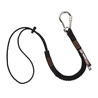 Ergodyne Squids 3105 Tool Lanyard with Aluminum Screw Lock Carabiner, Tool Weight Capacity 15lbs , Black