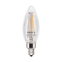 Cree Lighting Pro Series B11 Clear Glass Filament Candelabra 40 Watt Equivalent, Daylight (5000k), Dimmable
