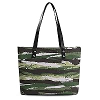 Womens Handbag Camouflage Pattern Leather Tote Bag Top Handle Satchel Bags For Lady