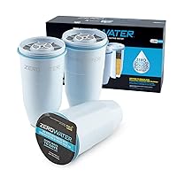 ZeroWater Official Replacement Filter - 5-Stage 0 TDS Filter Replacement - System IAPMO Certified to Reduce Lead, Chromium, and PFOA/PFOS, 3-Pack