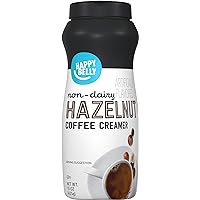 Amazon Brand - Happy Belly Powdered Non-Dairy Hazelnut Coffee Creamer, 15 ounce (Pack of 1)