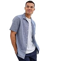 GAP Men's Short Sleeve Linen Resort Collar Shirt