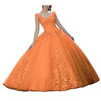 Women's Tulle Quinceanera Dress Appliques Beads Backless Party Princess Sweet 16 Ball Gown