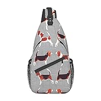 Beagle Patterns Sling Bag Crossbody Backpack Sling Backpack Shoulder Bag For Women Men Cycling Hiking Travel