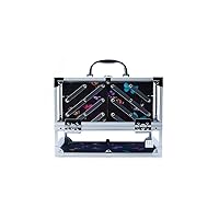 Caboodles Neat Freak Train Case | 6-Tray Cosmetic Organizer with Locking Latch, Social Butterfly