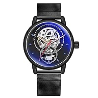 メンズ自動機械式時計防水トップブランドの高級スポーツ時計ステンレス鋼ストラップ機械式腕時計,D