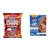 Chipotle BBQ Protein Chips, 4g Net Carbs, 13g Protein, 12 Count & Double Chocolate Chip Protein Cookie, 3g Net Carbs, 10g Protein, 4 Count Bundle