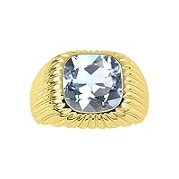 Rylos Gorgeous 12MM Alexandrite or Aquamarine in Yellow Gold Plated Silver .925