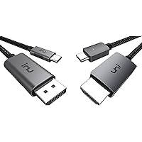 uni USB C to DisplayPort Cable Bundle with HDMI Cable 4K