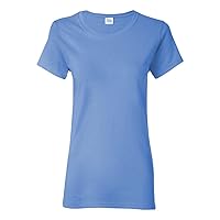 Gildan Women's Heavy Taped Neck Comfort Jersey T-Shirt, Carolina Blue, Medium