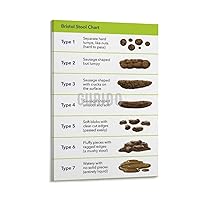 GURIDO Bristol Stool Chart Diagnosis Constipation Diarrhea Chart Poster (1) Canvas Poster Wall Art Decor Print Picture Paintings for Living Room Bedroom Decoration Frame-style 12x18inch(30x45cm)