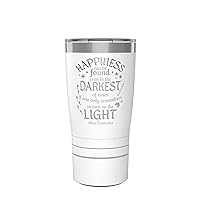 Tervis Traveler Harry Potter Happiness Quote Engraved Triple Walled Insulated Tumbler Travel Cup Keeps Drinks Cold & Hot, 20oz, Glacier White