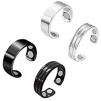 CSIYANJRY99 2-4PCS Lymphatic Drainage Ring for Women Men,Magnetic Lymph Detox Ring,Magnetic Therapy Ring for Stress Pain Relief,Magnetic Slim Open Adjustable Finger Rings