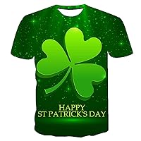 St Patricks Day T Shirt for Men Irish Green Tee Tops St. Patrick's Day Clover Shirts Short Sleeve Shamrock T-Shirt
