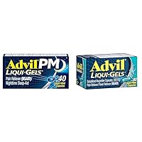 Advil PM 40 Liquid Filled Capsules Pain Reliever and Sleep Aid with 80 200mg Ibuprofen Liquid Filled Capsules Pain Reliever